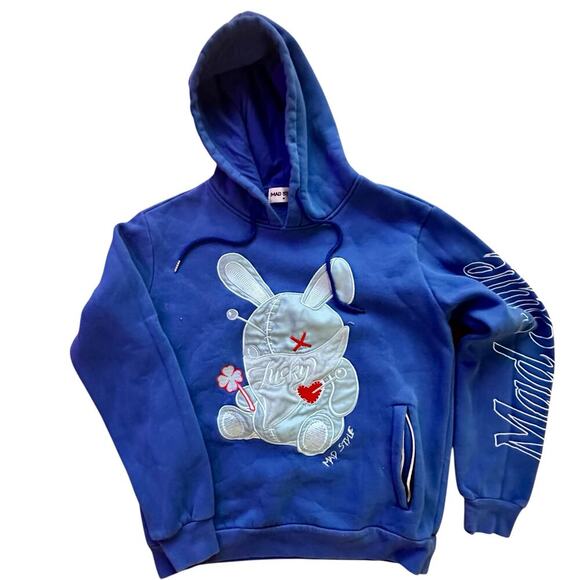Mad Style Other - MAD STYLE x Womens Mens Blue Graphic Hooded Sweatshirt‎ Size M